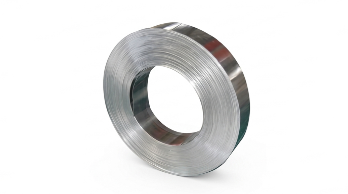 Precision slit SS 316 2B finish strip coil stacked in stockyard